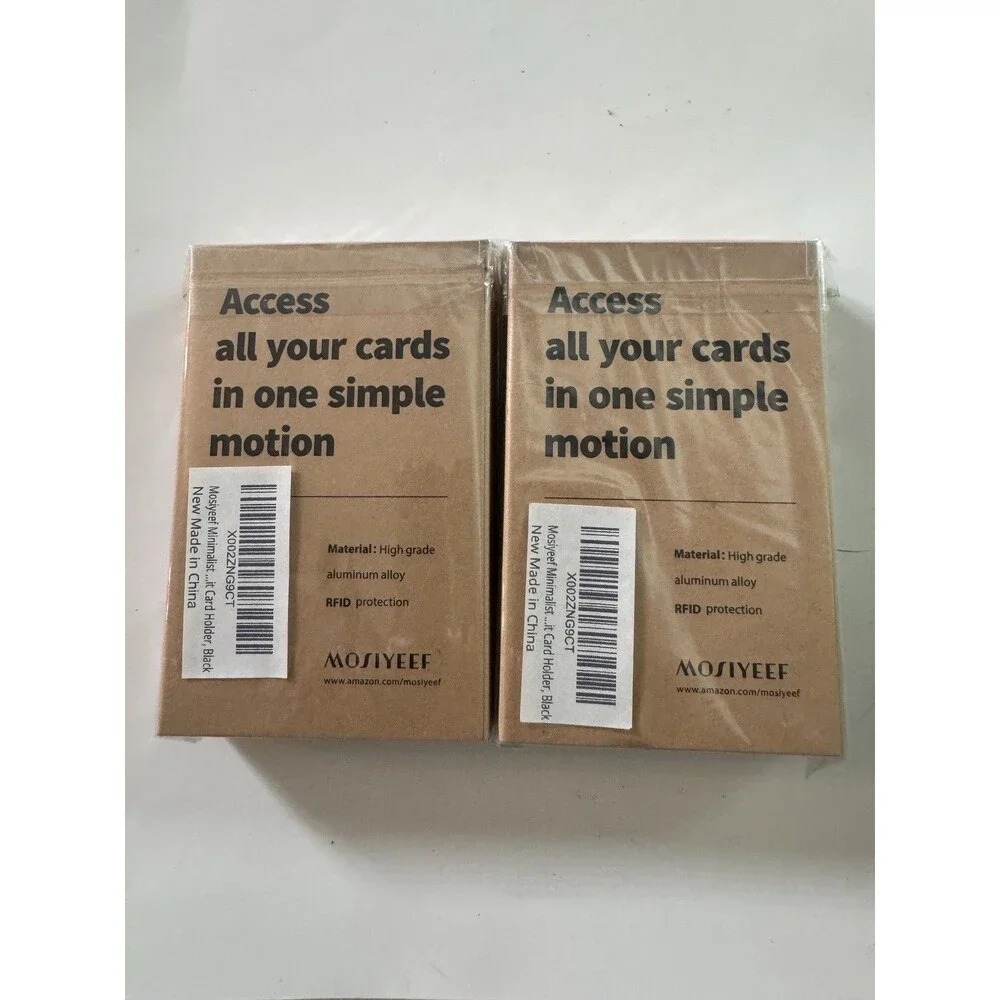 Slim Metal Wallet for Men Minimalist RFID-Blocking Pop-Up Card Holder Lot of 2